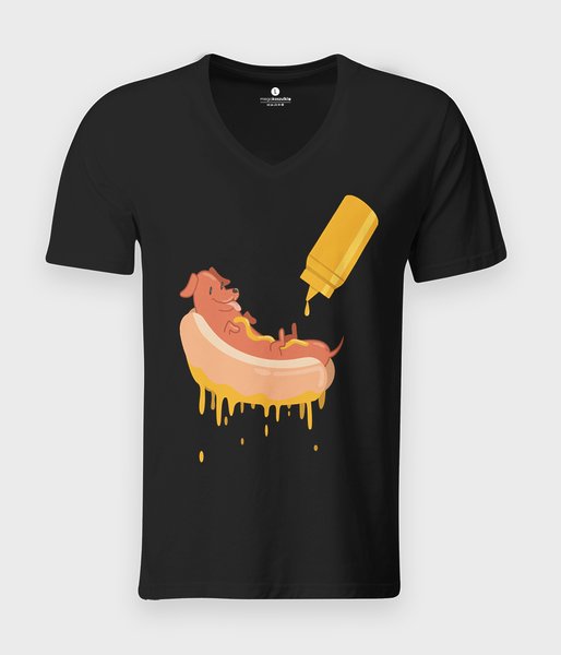 Hot dog - koszulka męska v-neck