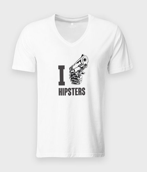 I hate hipsters - koszulka męska v-neck