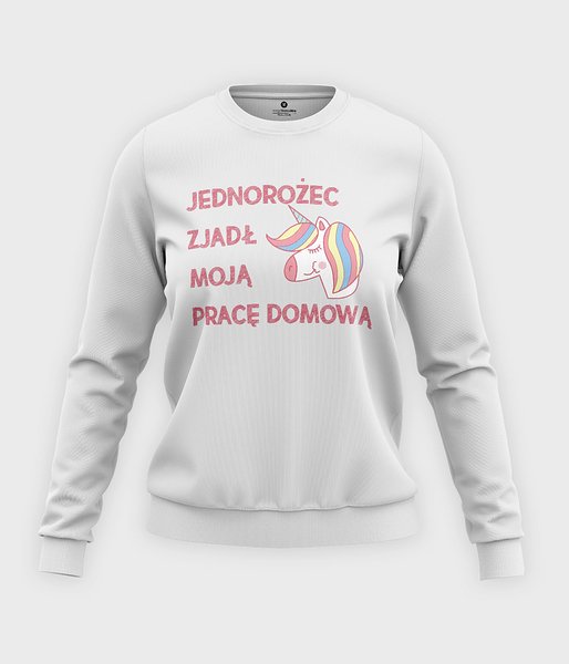 Jednorożec zjadł mi zadanie domowe - bluza klasyczna damska