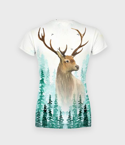 Jeleń w lesie - koszulka damska fullprint-2