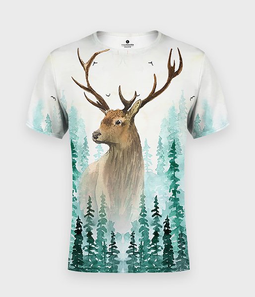 Jeleń w lesie - koszulka męska fullprint