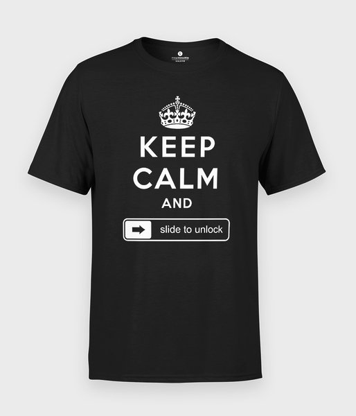 Keep calm and slide to unlock - koszulka męska