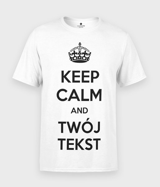 Keep Calm i Twój tekst - koszulka męska