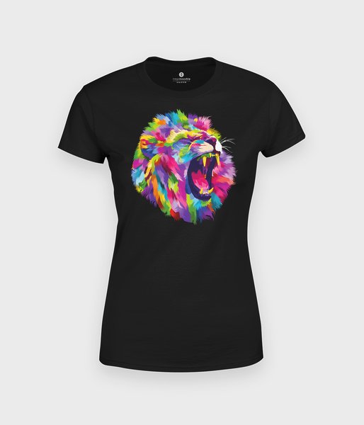 Kolorowy lew - koszulka damska