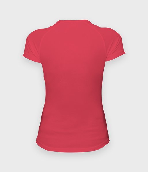 Koszulka damska sportowa (bez nadruku, gładka) - koralowa (neonowa)-2