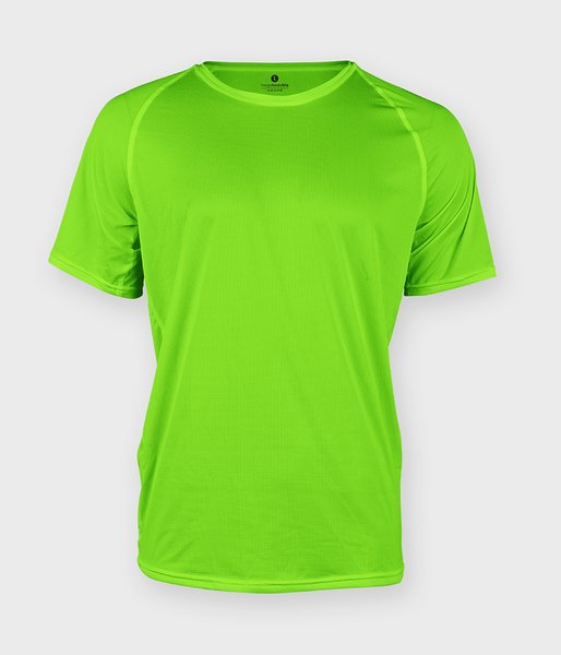 Koszulka męska sportowa (bez nadruku, gładka) - zielona (neonowa)