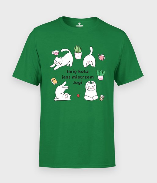 Kot mistrz yogi - koszulka męska