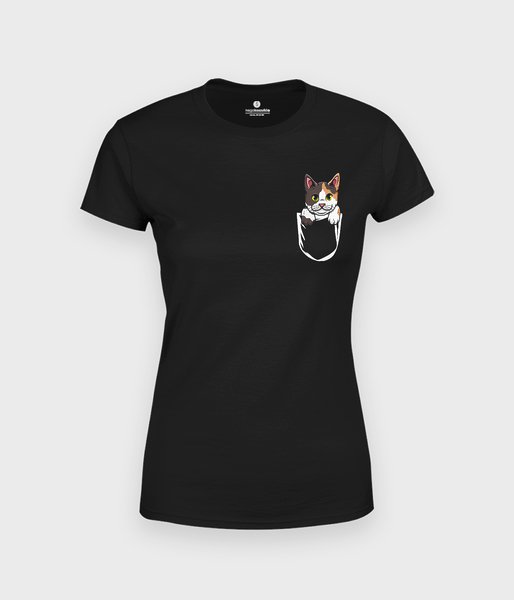 Kot w kieszonce - koszulka damska