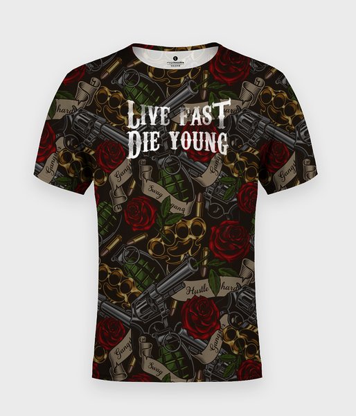 Live fast Die young - koszulka męska fullprint