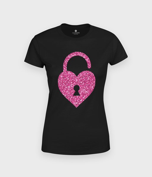 Lock 1 - brokatowy nadruk - koszulka damska