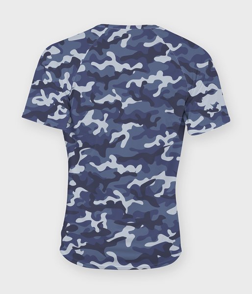 Męska koszulka moro (bez nadruku, gładka) - niebieska-2