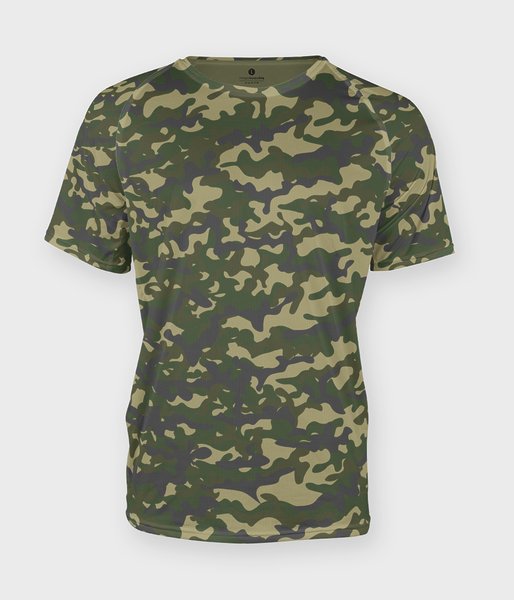 Męska koszulka moro (bez nadruku, gładka) - zielona