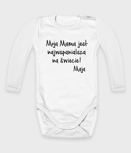 Moja Mama jest najwspanialsza + imię dziecka - body dziecięce z długim rękawem