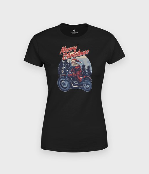 Motorcycle Santa - koszulka damska