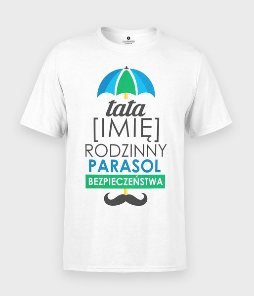 na dzień ojca - Rodzinny parasol + imię - koszulka męska