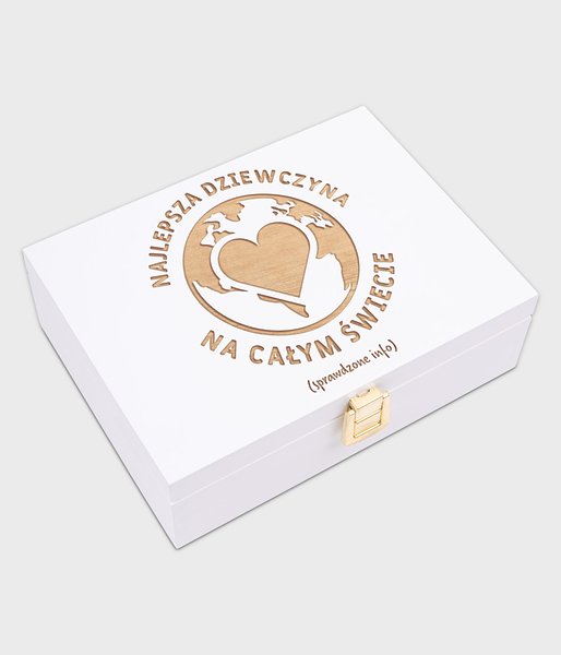 Najlepsza dziewczyna - szkatułka drewniana biała