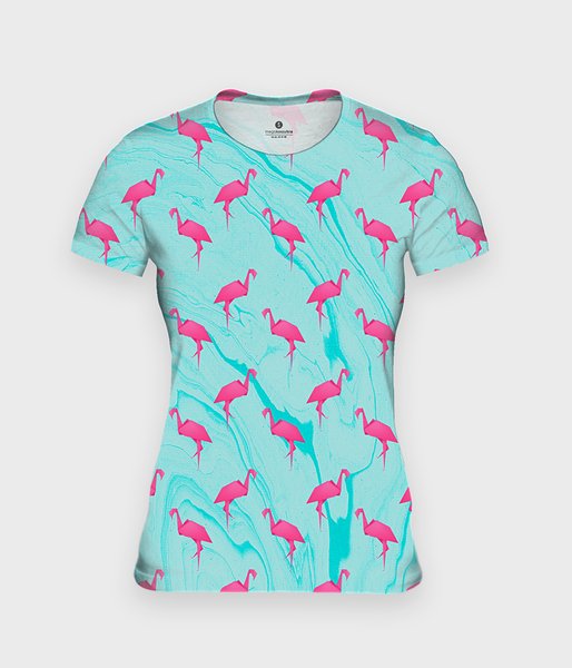 Origami flamingo  - koszulka damska fullprint