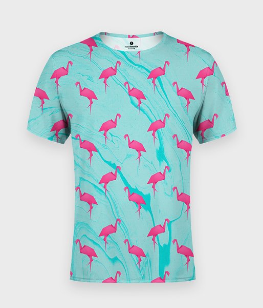 Origami flamingo - koszulka męska fullprint