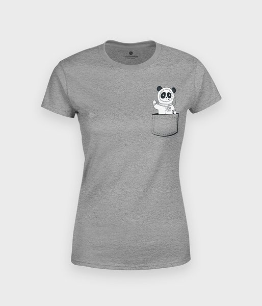 Panda w czarnej kieszonce - koszulka damska