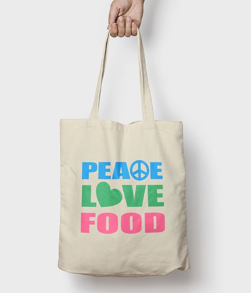Peace Love Food - torba bawełniana