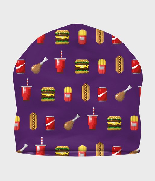 Pixel food - czapka fullprint