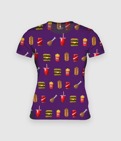 Pixel food - koszulka damska fullprint