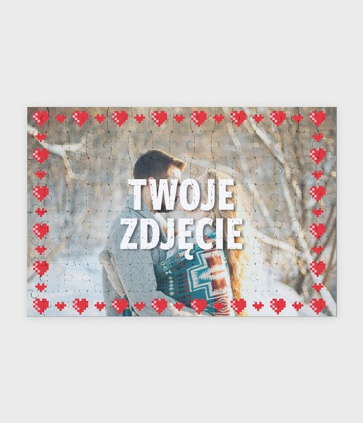 Pixel heart  (+ TWOJE ZDJĘCIE) - puzzle