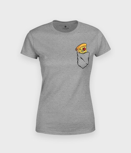 Pizza w czarnej kieszonce - koszulka damska