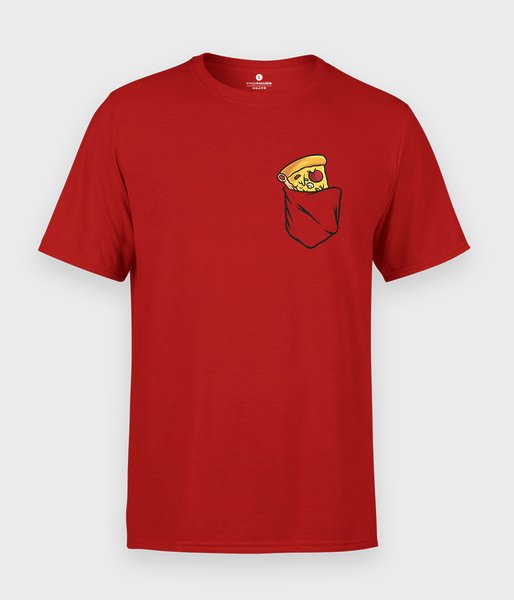 Pizza w czarnej kieszonce - koszulka męska