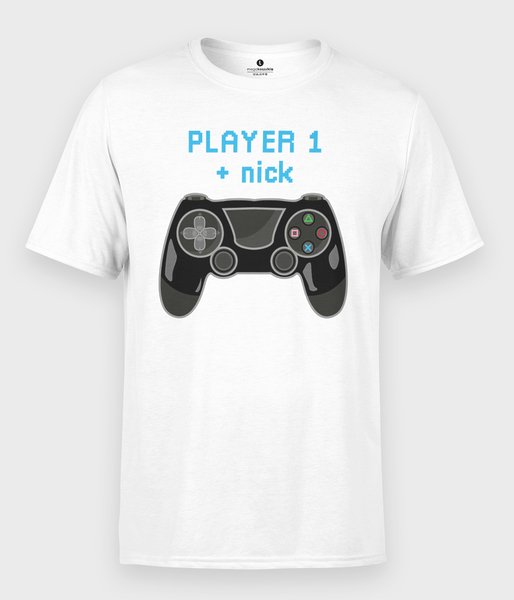 Player 1 + nick - koszulka męska