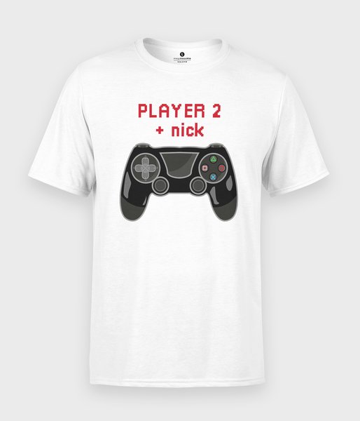 Player 2 + nick - koszulka męska