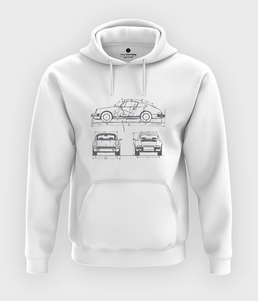 Porsche drawing - bluza z kapturem