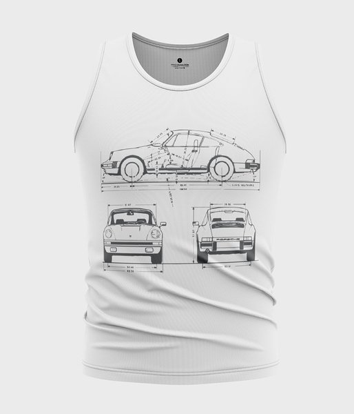 Porsche drawing - koszulka męska bez rękawów