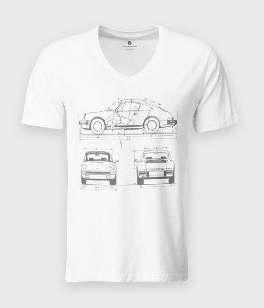 Porsche drawing - koszulka męska v-neck