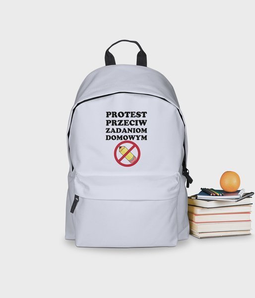 Protest Przeciwko Zadaniom Domowym - plecak szkolny