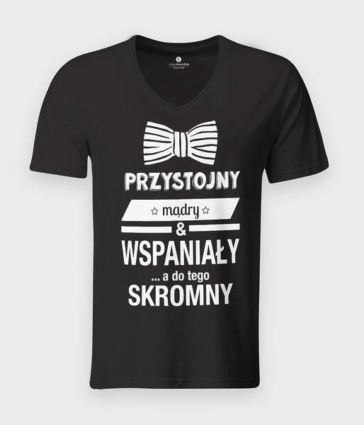 Przystojny - koszulka męska v-neck