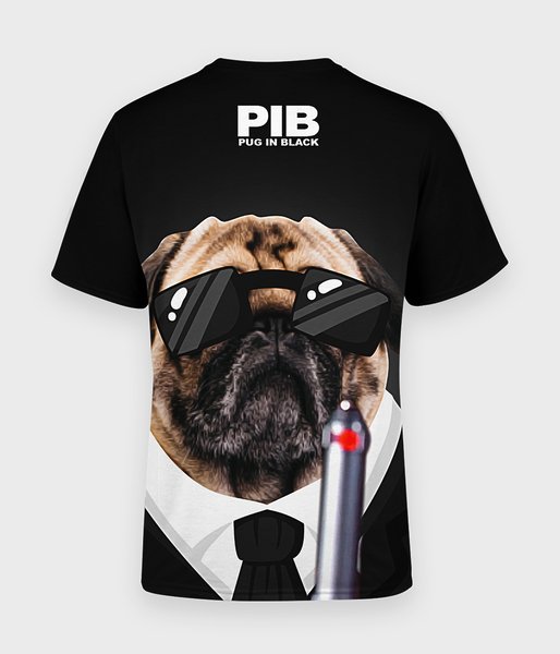 Pug in black - koszulka męska fullprint-2