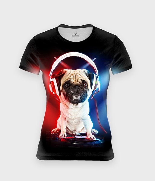 Pug jockey  - koszulka damska fullprint