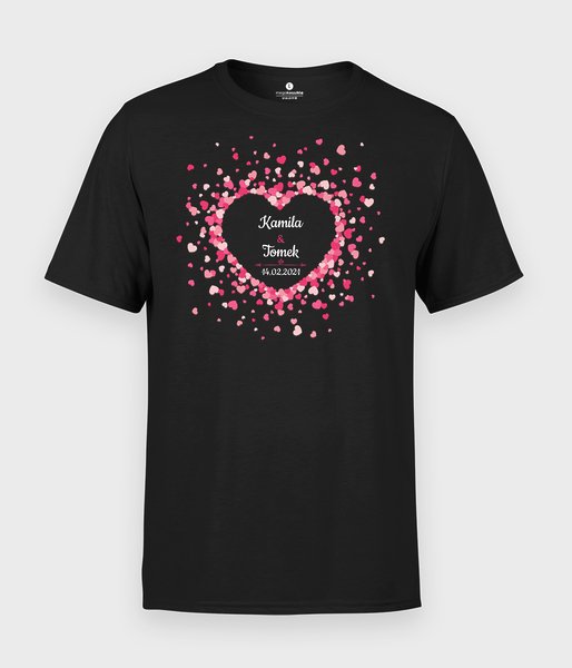 Różowe serduszka - koszulka męska