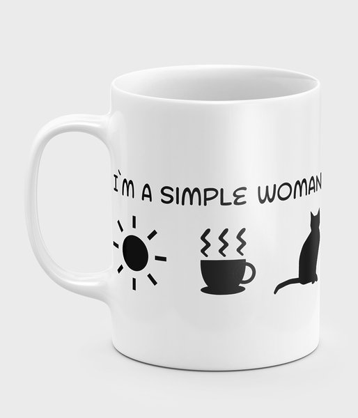Simple woman cat - kubek