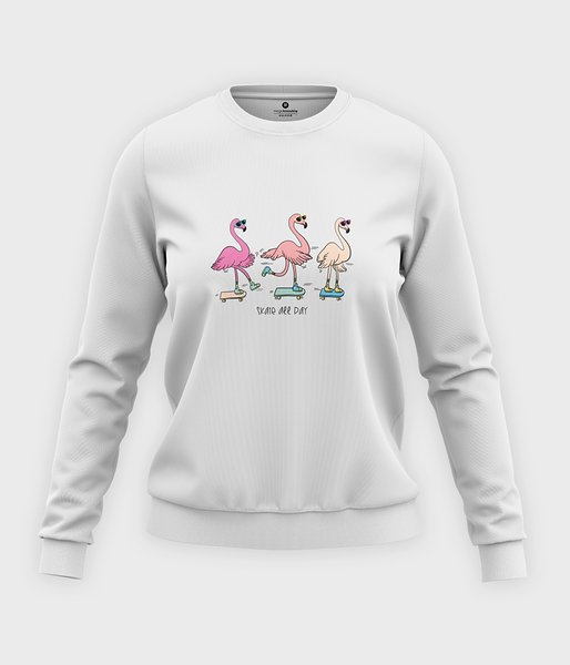 Skate Flamingi - bluza klasyczna damska