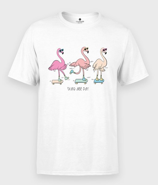 Skate Flamingi - koszulka męska