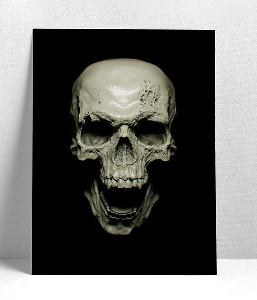 Skull 3D - plakat pionowy a3