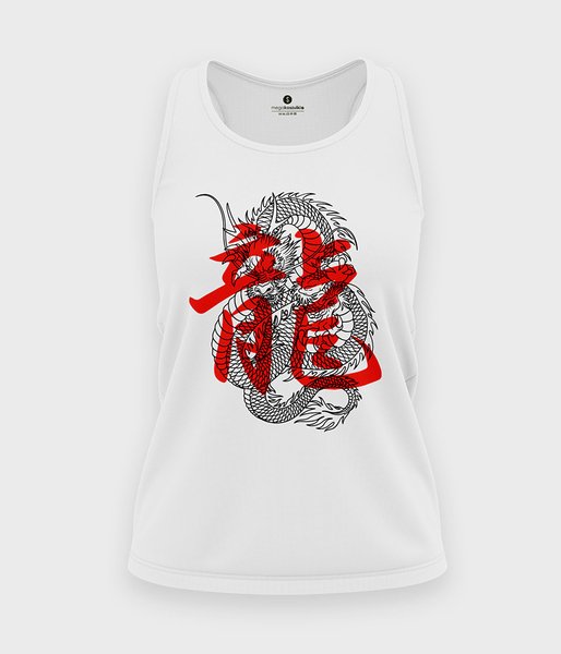 Smok kanji - koszulka damska bez rękawów