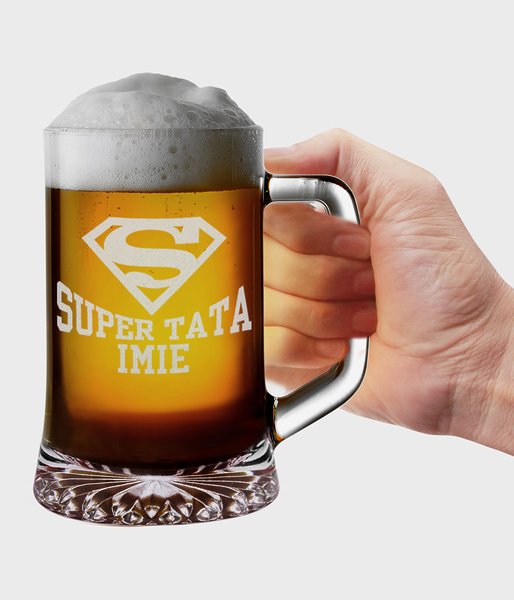 Super tata (+ IMIĘ) - kufel do piwa