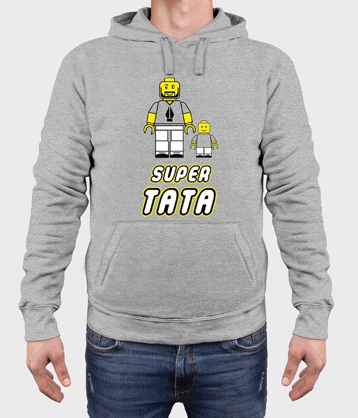 Super tata lego - bluza męska premium z kapturem