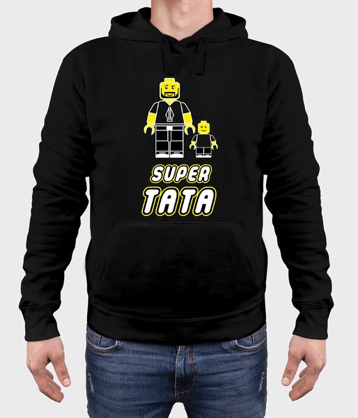 Super tata lego - bluza męska premium z kapturem