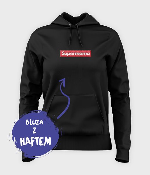 Supermama - bluza damska organic z haftem