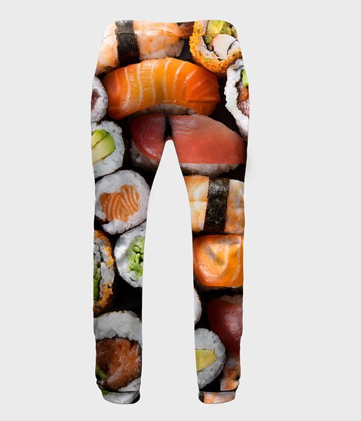 Sushi z bliska - spodnie dresowe męskie fullprint-2