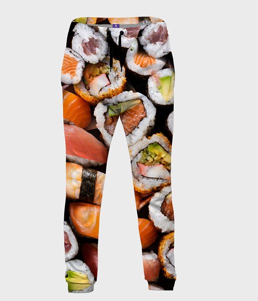 Sushi z bliska - spodnie dresowe męskie fullprint